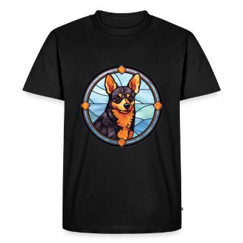 Lancashire Heeler chien race vitrail coloré - T-shirt Premium bio Homme - noir - Devant - Nico (187cm)