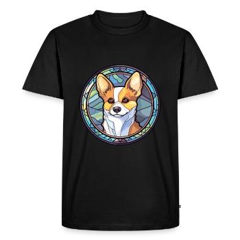 Lundehund Chien Race Vitrail Coloré Waterco - T-shirt Premium bio Homme - noir - Devant - Nico (187cm)