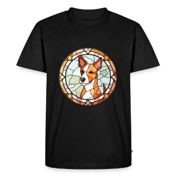 Miniature Fox Terrier chien race vitrail Colo - T-shirt Premium bio Homme - noir - Devant - Nico (187cm)