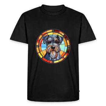 Mittelschnauze Dog Breed Stained Glass Colorful Wa - Men's Premium Organic T-Shirt - black - Front - Nico (187cm)