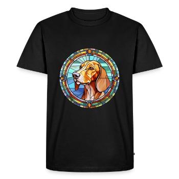 Chien de chasse polonais chien race vitrail couleur - T-shirt Premium bio Homme - noir - Devant - Nico (187cm)