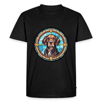 Chien de garde portugais chien race vitrail Colorf - T-shirt Premium bio Homme - noir - Devant - Nico (187cm)