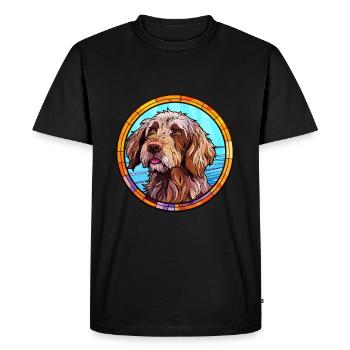 Pudelpointer Dog Breed Stained Glass Colorful Wate - Men's Premium Organic T-Shirt - black - Front - Nico (187cm)