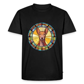 Pharaon chien chien race vitrail coloré Wat - T-shirt Premium bio Homme - noir - Devant - Nico (187cm)