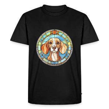 Phalene Dog Breed Stained Glass Colorful Watercolo - Men's Premium Organic T-Shirt - black - Front - Nico (187cm)