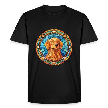Slovensky Kopov Dog Breed Stained Glass Colorful W - Men's Premium Organic T-Shirt - black - Front - Nico (187cm)