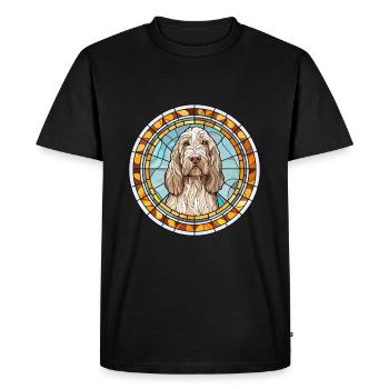 Spinone Italiano chien race vitrail coloré - T-shirt Premium bio Homme - noir - Devant - Nico (187cm)