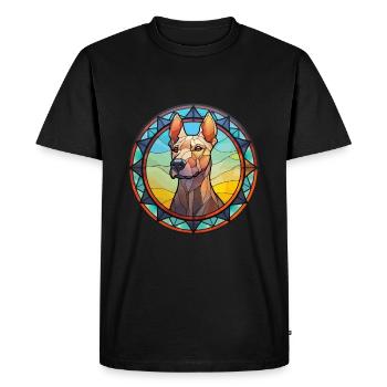 Thai Ridgeback chien race vitrail coloré Wa - T-shirt Premium bio Homme - noir - Devant - Nico (187cm)