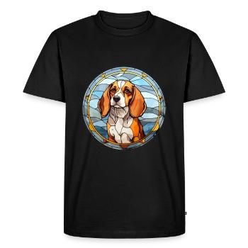 Tyroler Bracke chien race vitrail coloré Wa - T-shirt Premium bio Homme - noir - Devant - Nico (187cm)