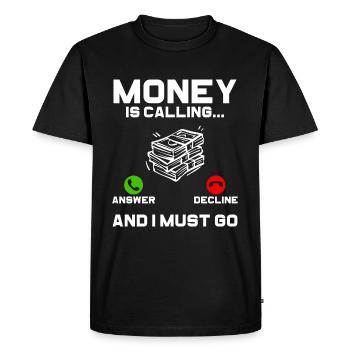 Success Millionaire Dollar - Men's Premium Organic T-Shirt - black - Front - Nico (187cm)