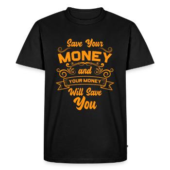 Dollars de millionnaire de richesse - T-shirt Premium bio Homme - noir - Devant - Nico (187cm)