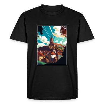 Fribourg Suisse Vintage voyage affiche WPA Art - T-shirt Premium bio Homme - noir - Devant - Nico (187cm)