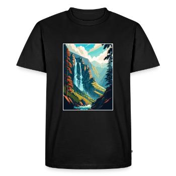 Chutes de Reichenbach Suisse Affiche de voyage - T-shirt Premium bio Homme - noir - Devant - Nico (187cm)