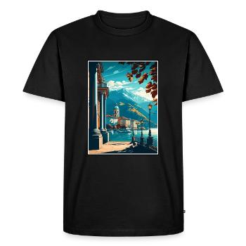 Locarno Suisse Vintage Voyage Poster Souvenir - T-shirt Premium bio Homme - noir - Devant - Nico (187cm)