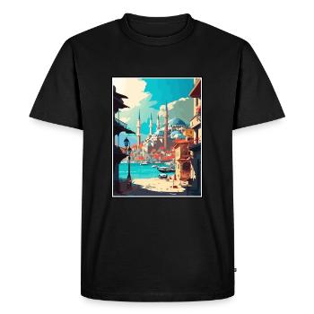 Adana Turkey Vintage Travel Poster WPA Souvenir - Men's Premium Organic T-Shirt - black - Front - Nico (187cm)