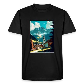 Garmisch Partenkirchen Allemagne Affiche de voyage - T-shirt Premium bio Homme - noir - Devant - Nico (187cm)