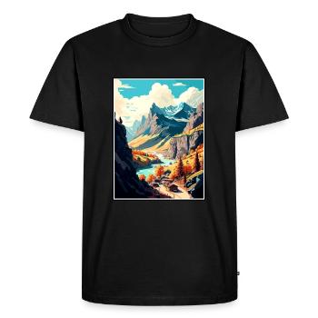 Vallée d’Aoste Italie Vintage voyage affiche Souvenir - T-shirt Premium bio Homme - noir - Devant - Nico (187cm)