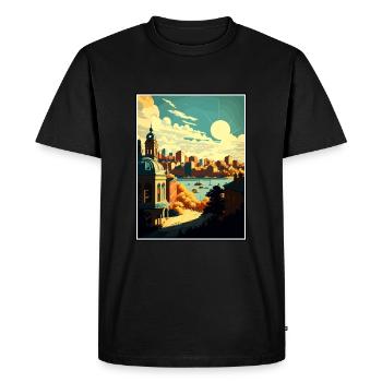 Oslo Norvège Vintage voyage affiche WPA Souvenir - T-shirt Premium bio Homme - noir - Devant - Nico (187cm)