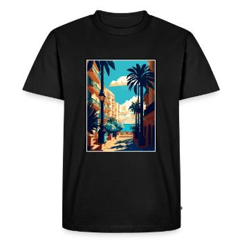 Malaga Espagne Vintage voyage affiche WPA Souvenir - T-shirt Premium bio Homme - noir - Devant - Nico (187cm)