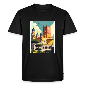 Sintra Portugal Vintage voyage affiche WPA Souvenir - T-shirt Premium bio Homme - noir - Devant - Nico (187cm)