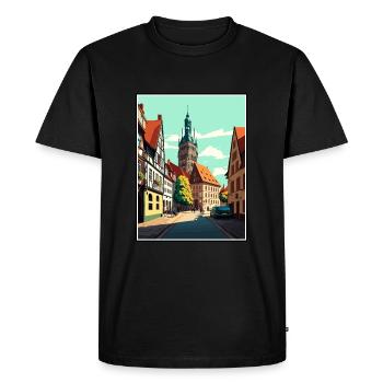 Wittenberg Allemagne Vintage voyage affiche Souvenir - T-shirt Premium bio Homme - noir - Devant - Nico (187cm)