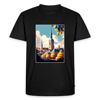Dortmund Germany Vintage Travel Poster Souvenir - Men's Premium Organic T-Shirt - black - Front - Nico (187cm)