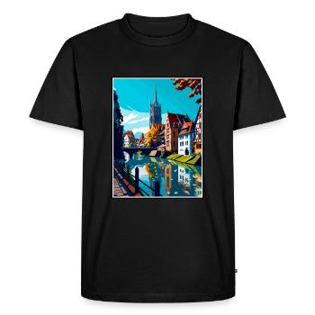 Ulm Germany Vintage Travel Poster WPA Souvenir - Men's Premium Organic T-Shirt - black - Front - Nico (187cm)