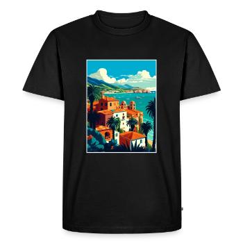 Sicily Italy Decoration Vintage Travel Poster WPA - Men's Premium Organic T-Shirt - black - Front - Nico (187cm)