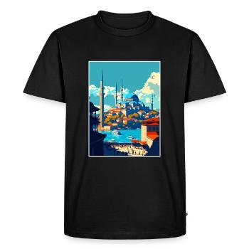 Istanbul Décoration Turquie Vintage Affiche De Voyage - T-shirt Premium bio Homme - noir - Devant - Nico (187cm)