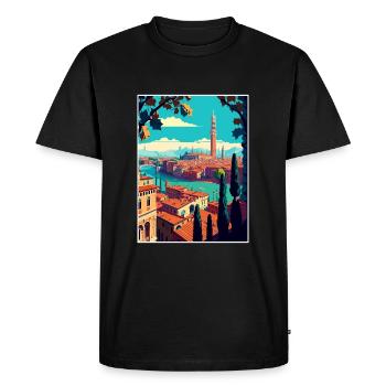 Vérone Italie Décoration Vintage Voyage Affiche WPA - T-shirt Premium bio Homme - noir - Devant - Nico (187cm)