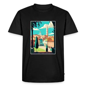 Sienne Italie Décoration Vintage Voyage Affiche WPA - T-shirt Premium bio Homme - noir - Devant - Nico (187cm)