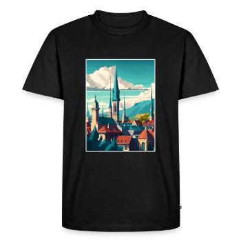 Berne Suisse Vintage voyage affiche Souvenir - T-shirt Premium bio Homme - noir - Devant - Nico (187cm)