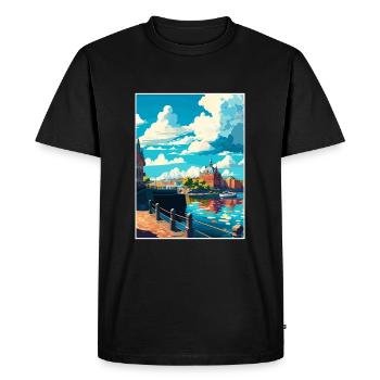 Göteborg Suède Vintage voyage affiche Souvenir - T-shirt Premium bio Homme - noir - Devant - Nico (187cm)