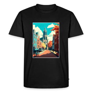 Utrecht Decoration Netherlands Travel Poster - Men's Premium Organic T-Shirt - black - Front - Nico (187cm)