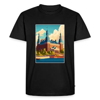 Helsingborg Suède Vintage voyage affiche Souvenir - T-shirt Premium bio Homme - noir - Devant - Nico (187cm)