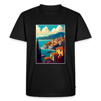 Kavala Grèce Décoration Vintage Voyage Affiche WPA - T-shirt Premium bio Homme - noir - Devant - Nico (187cm)