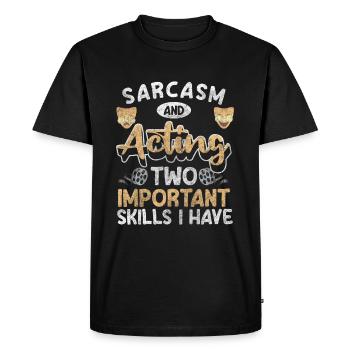 Rideau de célébrité d’actrice - T-shirt Premium bio Homme - noir - Devant - Nico (187cm)