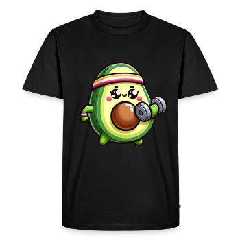 Retro Avocado Fitness - Designs de motivation 2024 - T-shirt Premium bio Homme - noir - Devant - Nico (187cm)