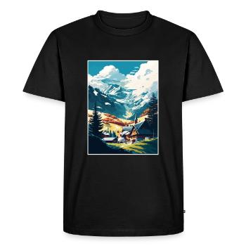 Zell Am Ziller Autriche Vintage Voyage Poster WPA - T-shirt Premium bio Homme - noir - Devant - Nico (187cm)