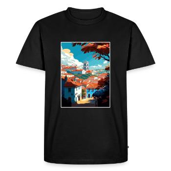 Tomar Portugal Vintage voyage affiche WPA Souvenir - T-shirt Premium bio Homme - noir - Devant - Nico (187cm)