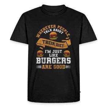 Food All you can eat Heavy Eaters - Men's Premium Organic T-Shirt - black - Front - Nico (187cm)