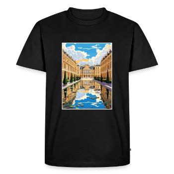 Château de Versailles Ouest décoration affiche de voyage - T-shirt Premium bio Homme - noir - Devant - Nico (187cm)