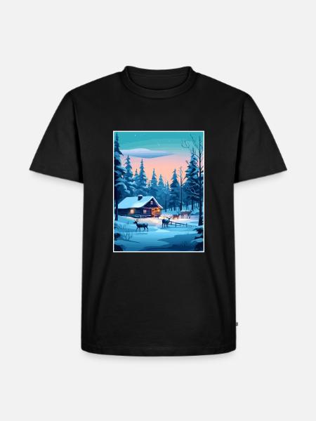 Lapland Finland Island Vintage matkailujuliste WPA - Premium luomulaatuinen miesten t-paita - musta