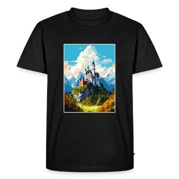 Château de Neuschwanstein Allemagne affiche de voyage - T-shirt Premium bio Homme - noir - Devant - Nico (187cm)