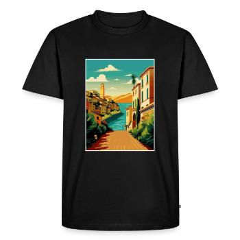 Sicily Italy Decoration Vintage Travel Poster WPA - Men's Premium Organic T-Shirt - black - Front - Nico (187cm)