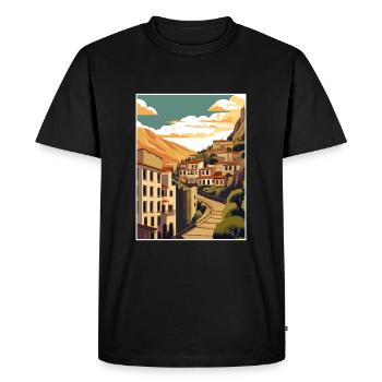 Cuenca Espagne Vintage voyage affiche WPA Souvenir - T-shirt Premium bio Homme - noir - Devant - Nico (187cm)