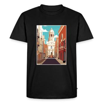 Cadix Espagne Vintage voyage affiche WPA Souvenir - T-shirt Premium bio Homme - noir - Devant - Nico (187cm)