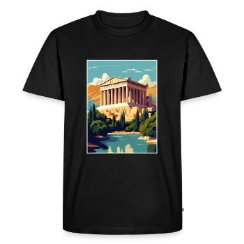 Athens Greece Decoration Vintage Travel Poster WPA - Men's Premium Organic T-Shirt - black - Front - Nico (187cm)