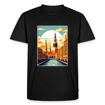 Saragosse Espagne Vintage voyage affiche WPA Souvenir - T-shirt Premium bio Homme - noir - Devant - Nico (187cm)