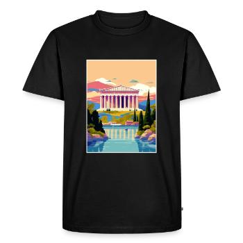 Athens Greece Decoration Vintage Travel Poster WPA - Men's Premium Organic T-Shirt - black - Front - Nico (187cm)